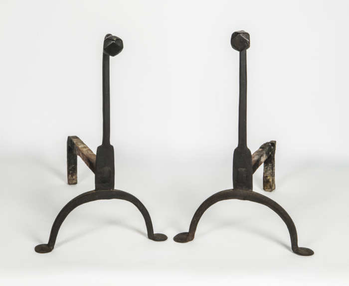 18th C. Penny Foot Andirons